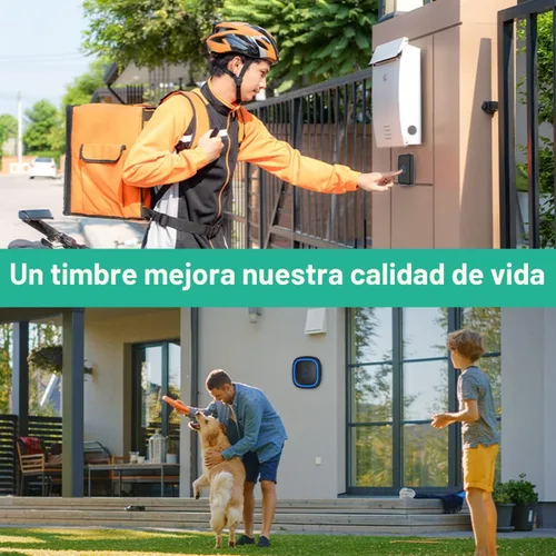 Vista 5 de Kits de timbre inalámbrico con 2 receptores IP66, impermeable, 1000 pies, para profesores de aula, con 66 tonos de llamada, 7 niveles de volumen
