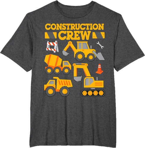 Vista 23 de Construction Crew Worker Excavator - Camiseta para niños y niñas Negro