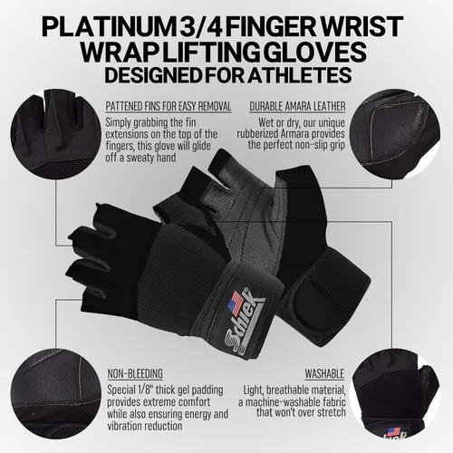 Vista 3 de Guantes de elevación Schiek 540 Platinum - ¡Garantía de un año!