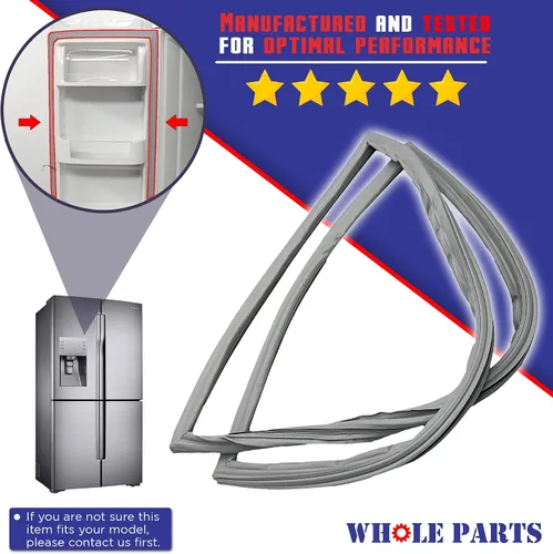 Vista 5 de Sello de puerta de refrigerador gris Whole Parts mejorado (tira magnética en el interior) – Parte # W10571967 – Compatible con modelos seleccionados