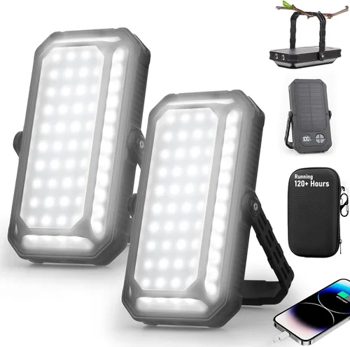 Vista 11 de Linterna LED de camping, luces de camping recargables de 10000mAh, alto lúmen, pantalla LCD digital, 12 modos de luz, luces de tienda de campaña