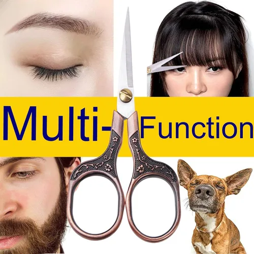 Vista 8 de Tijeras pequeñas y afiladas para cortar cabello, barba, cejas, nariz, vello facial, belleza Tijeras de corte de costura para bordado, tela