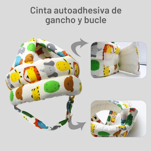 Vista 3 de Protector de cabeza de bebé, casco de bebé para gatear, caminar, sin golpes, cabeza de seguridad, gorra protectora ajustable para caminar, jugar