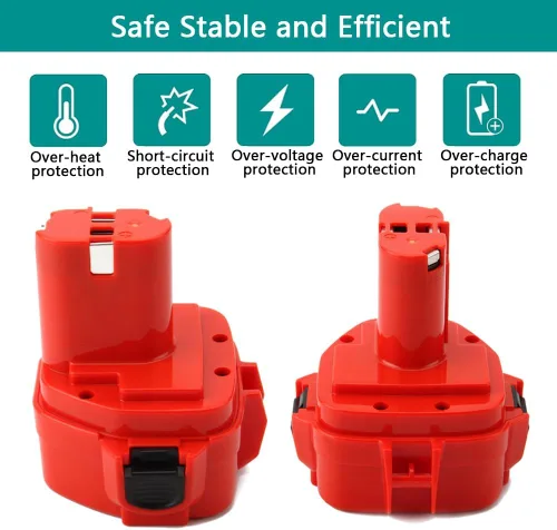 Vista 6 de CREABEST Paquete de 2 baterías de repuesto Ni-MH de 12 V 3.5 Ah para Makita