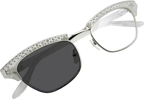 Vista 4 de Circleperson Mujeres Ojo de gato Gafas de lectura Lector de diamantes de imitación Estilo vintage