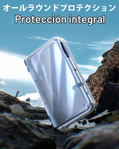 Vista 3 de Funda 3DS XL con protector de pantalla 3DS XL, funda rígida transparente con película de PET flexible HD para 3DS XL/LL 2015
