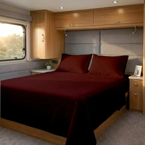 Vista 44 de Cottingon Juego de sábanas cortas de 4 piezas para caravana tamaño Queen, 100% algodón egipcio de fibra extra larga premium, juego de sábanas suaves