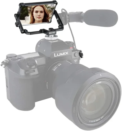 Vista 11 de NICEYRIG Pro Selfie Mirror Mount Vlog Vlogging para iPhone y Android Teléfono Celular 6.7'' 6.5'' 6.1'', Espejo de pantalla abatible de 360°