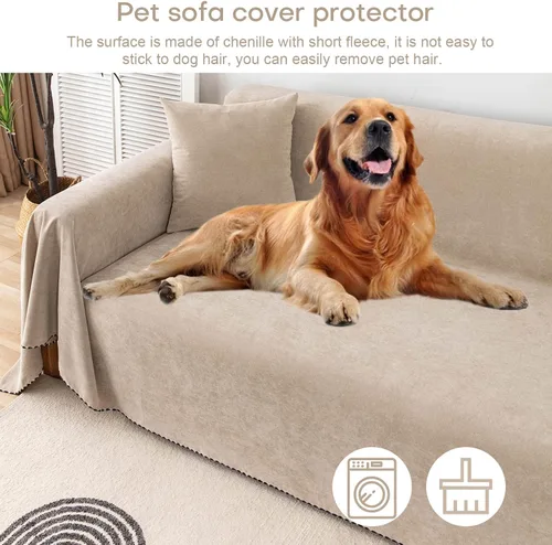 Vista 3 de Foreate Fundas impermeables para sofá para mascotas, fundas lavables para sofá seccional para 3 cojines - Protector para sofá a prueba de arañazos