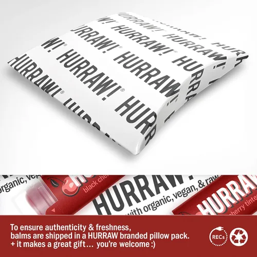 Vista 4 de Hurraw! Bálsamo labial teñido de cereza negra, paquete de 2: (tinte rojo transparente) orgánico, certificado vegano, sin crueldad y sin gluten. Sin