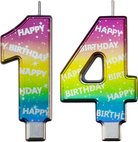 Vista 180 de DERVENTA Vela Grande de Cumpleaños Número 3D Verde Luminoso de 3.7 Pulgadas Celebración de Fiesta Aniversario Decoración Adorno para Pastel 1 Pieza