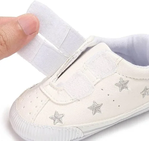 Vista 4 de KKIIDDSS Unsex - Zapatos de piel sintética para bebés y niñas, con parte superior alta, con cordones, suela suave, antideslizantes, para recién