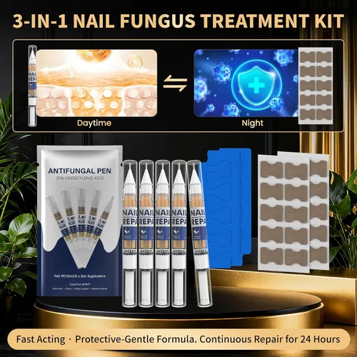 Vista 2 de Bolígrafo extra fuerte para tratamiento de hongos en las uñas de los pies y dedos dañados, extractos de plantas naturales más puros, parches