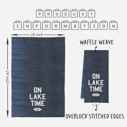Vista 5 de IWXYI Lake Life - Juego de 4 toallas de cocina decorativas, 16 x 24 pulgadas, toallas de mano para decoración de casa de lago