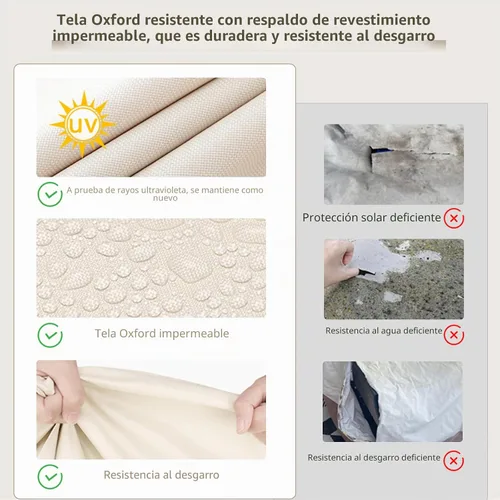 Vista 5 de Fundas impermeables para sillas de patio, paquete de 2, 27.5 Beige