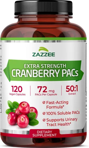Vista 10 de Zazzee - Ácidos Alfa-Cianoacrílicos de Arándano, 72 mg de PACs por cápsula, 2X de fuerza, 100% soluble, 60 cápsulas veganas, extracto 50:1, 18,200
