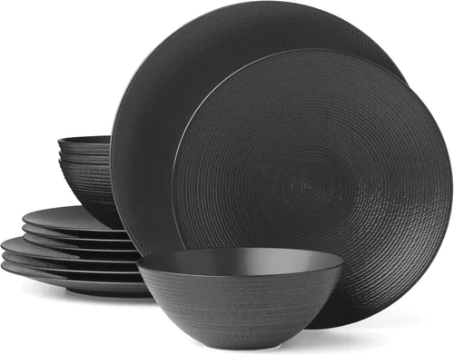 Vista 6 de Lenox Lx Collective - Juego de 4 platos decorativos negros, 4.35 libras, color blanco
