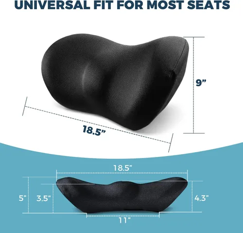 Vista 6 de Almohada de apoyo lumbar para coche con sistema de estabilidad Dual-Grip™ Almohada de espalda de espuma viscoelástica adaptativa avanzada