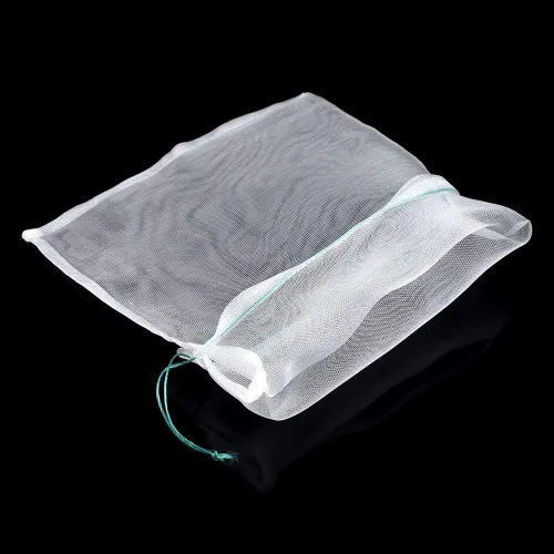 Vista 3 de 50 bolsas de malla de nailon transparentes, reutilizables, para plantas de jardín, frutas, bolsas de almacenamiento con cordón de malla de múltiples
