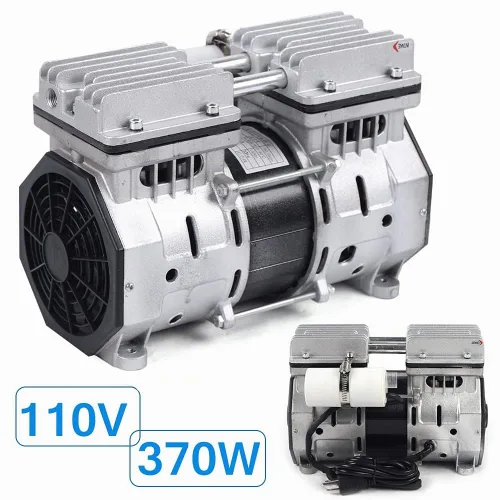 Vista 6 de Futchoy Bomba de vacío sin aceite 110 V Bomba de vacío de diafragma de laboratorio sin aceite 8 bar 370 W 2A Bomba de vacío sin aceite 100L/min