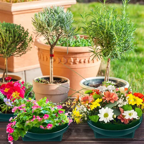Vista 4 de Karenhi 12 cuencos florales verdes para arreglos florales, cuencos de espuma floral de 6.3 pulgadas para arreglos, vacaciones, bodas, suministros