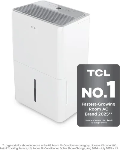 Vista 10 de TCL Deshumidificador inteligente de 4,500 pies cuadrados, Energy Star más eficiente 2024, 50 pintas por día, ideal para sótanos, habitaciones