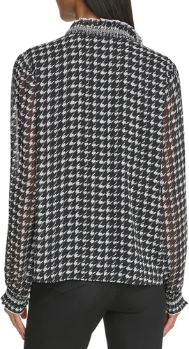 Vista 4 de Karl Lagerfeld Paris Blusa de pata de gallo para mujer