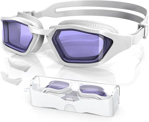Vista 11 de Greatever Sleek Swim Goggles Unisex-Adult, UV400 Protection Swimming Goggles, HD Wide View Goggles, Anti Fog No Leakage