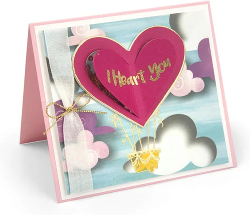 Vista 2 de Sizzix Framelits Troquel con sellos I Heart You, multicolor