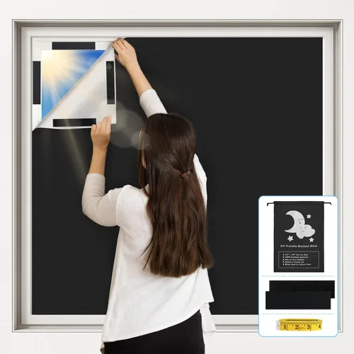 Vista 8 de Vanten 2025 Cortinas opacas mejoradas, cortinas de 118" x 57", material 100% opaco con cintas adhesivas, cubierta de ventana para cuarto de bebé