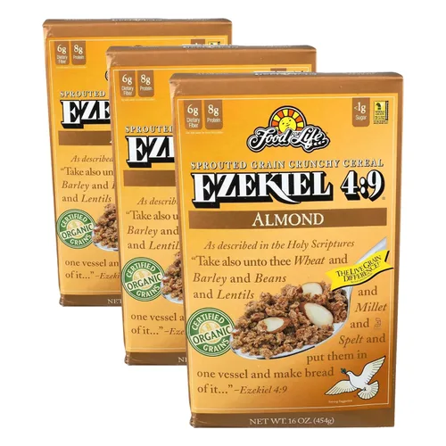 Vista 2 de Food For Life Ezekiel 4:9, cereal de granos germinados orgánico sabor almendra, 16 oz