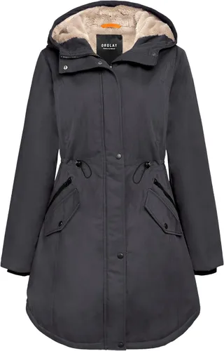 Vista 13 de Orolay Chaqueta de invierno con capucha para mujer, tipo parka, forrada de polar grueso, con bolsillos Beige