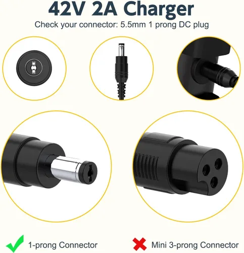 Vista 4 de Cargador 42V 2A para Hover-1 Alpha, Viaje, Rally, Pioneer H1-PNR