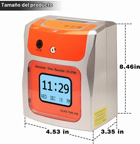 Vista 4 de Reloj de tiempo para pequeñas empresas AT-2700
