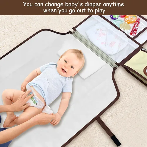 Vista 4 de Cambiador de pañales portátil, cambiador de pañales portátil para bebé, cambiador de viaje desmontable para niñas y niños recién nacidos, cambiador