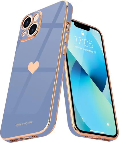 Vista 22 de Teageo Funda de iPhone 13 Pro, mujer y niña, corazón bonito, chapado brillante, cubierta trasera suave negra, protección completa de cámara Negro