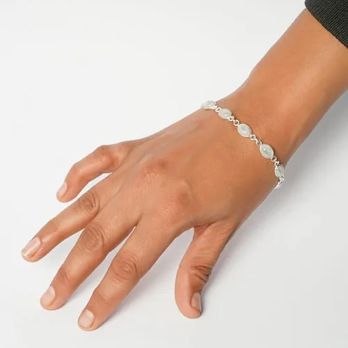 Vista 7 de Pulsera de piedras preciosas, pulsera ajustable de enlace, superposición de plata, joyería hecha a mano, bisel, regalo para ella, regalo de Navidad