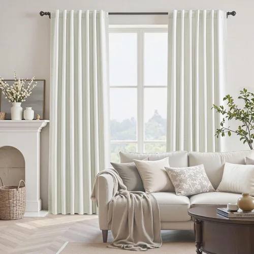 Vista 7 de UHITECH Cortinas opacas de 35 pulgadas de largo para sala de estar, 2 paneles, cortina opaca corta para cocina para ventanas pequeñas, cortinas