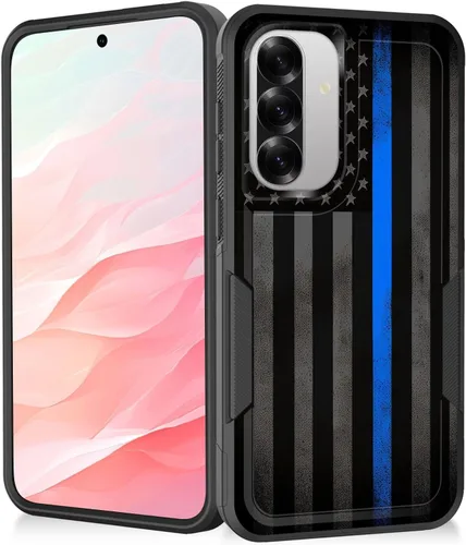 Vista 40 de Funda para Galaxy A14 5G, resistente de doble capa híbrida de policarbonato duro, goma suave, a prueba de golpes, funda protectora resistente