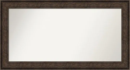 Vista 911 de Amanti Art Espejo de pared personalizado no biselado (25 x 25 pulgadas), marco de bronce acentuado, varios tamaños personalizados, espejo de baño