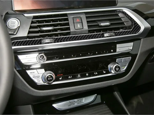 Vista 5 de Compatible con panel de marco de salida de aire acondicionado de fibra de carbono, marco de salida de aire, cubierta interior para BMW X3 G01 G08