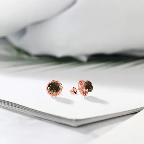Vista 417 de Gem Stone King Aretes de plata de ley 925 de 0.236 in con piedra natal redonda para mujer