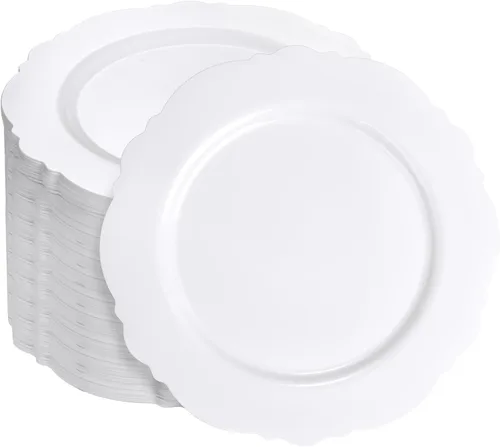Vista 14 de WDF 60 platos desechables de plástico transparente para postre, 7.5 pulgadas, pequeños, desechables, para pasteles, aperitivos, postres para bodas