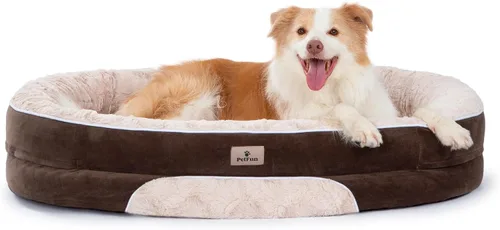 Vista 24 de Cama Sofá Ortopédica para Perros de Tamaño Grande con Soporte de Espuma de Huevo, Cojines Reforzados de Cuatro Lados, Tela Suave Resistente al