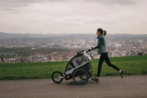 Vista 4 de Burley Design Kit Jogger para Bicicleta, Aluminio, Negro/Plata, 16 pulgadas