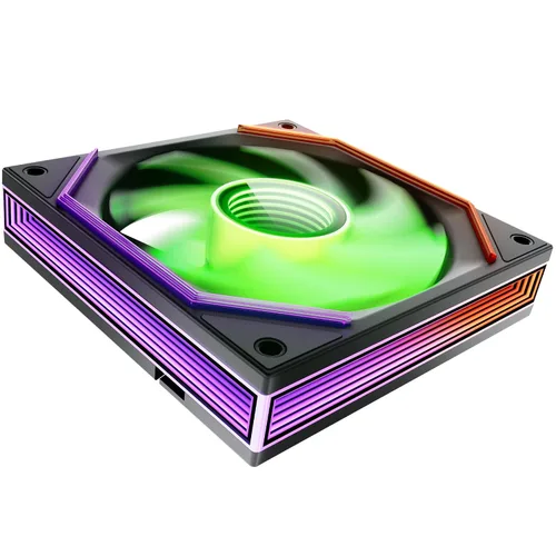 Vista 12 de Asiahorse Matrix Pro - Ventilador de carcasa ARGB integrado de 14.173 in, luz de espejo infinito curvada 3D controlada de 3 zonas, baja resistencia