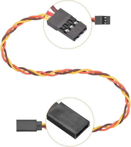 Vista 3 de uxcell Cable de extensión servo de 3 pines Conector de cable de torsión macho a hembra 22AWG 60 núcleos Servo Receptor Alambre