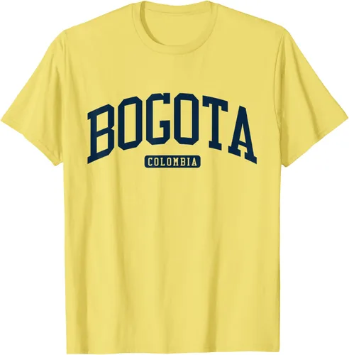 Vista 39 de Bogotá Colombia College University Style Camiseta azul marino, Blanco