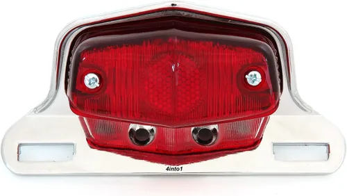 Vista 2 de Lucas Style - Conjunto de luces traseras - Cromo con lente roja - Scooter de motocicleta Dirt Bike