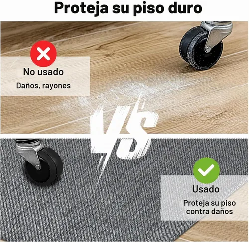 Vista 7 de AiBOB Alfombrilla para silla de oficina para suelo de madera dura y baldosas, 36" x 48" resistente para computadora y silla de escritorio